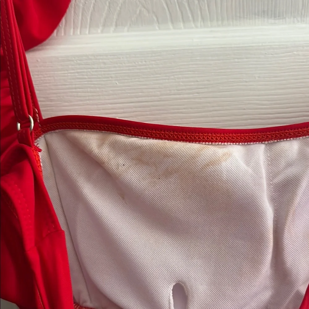 Red Ruffled One-Piece Swimsuit - Picture 2 of 3